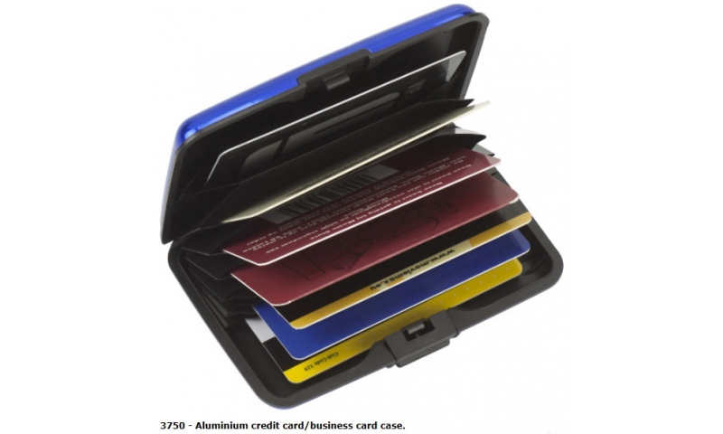 Aluminium Credit Card Case, Holds 8 cards, 4 Asstd Colours