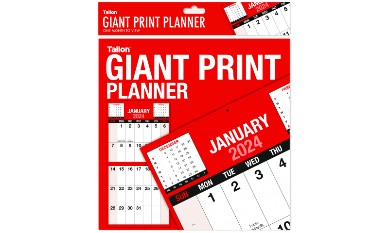 Easyview Giant Print Wall Calendar 2024, Month to View