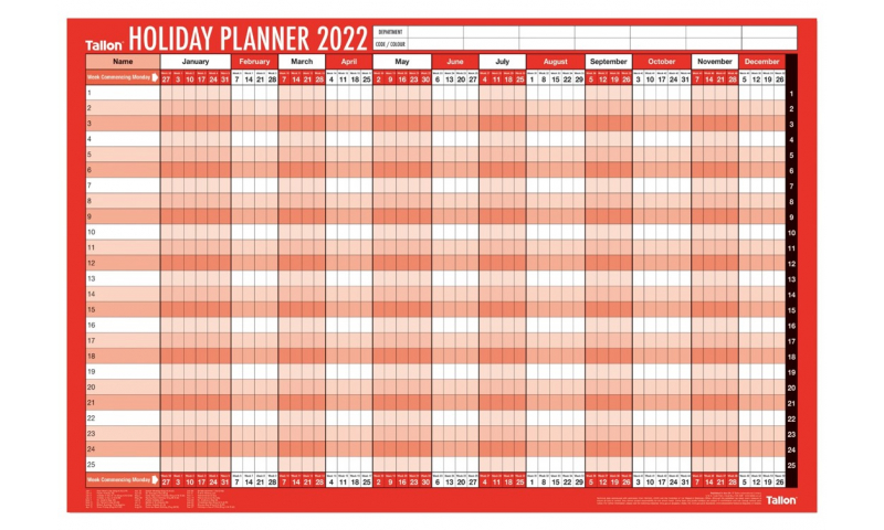 Unmounted 2023 Staff Holiday Planner With Pen & Accessories.