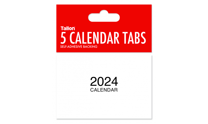 Self Adhesive 12 Page Calendar Tabs, 2024,Hangpack of 5