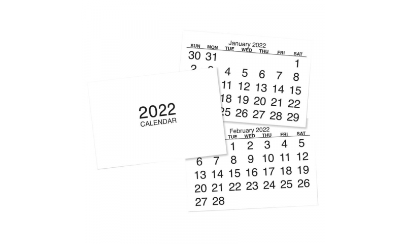 Self Adhesive 12 Page Calendar Tabs 2022, Hangpack of 5