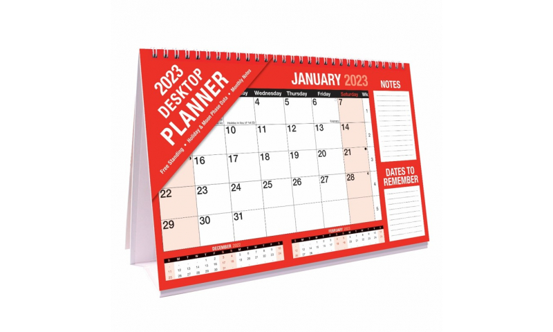 Easyview Monthly Desktop Card Tent Calendar 2023, Spiralbound