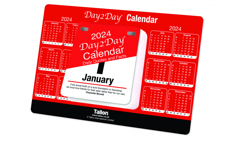 2024 Calendar Red & Black DTV Tear-off Date  Desktop Quote & Fact