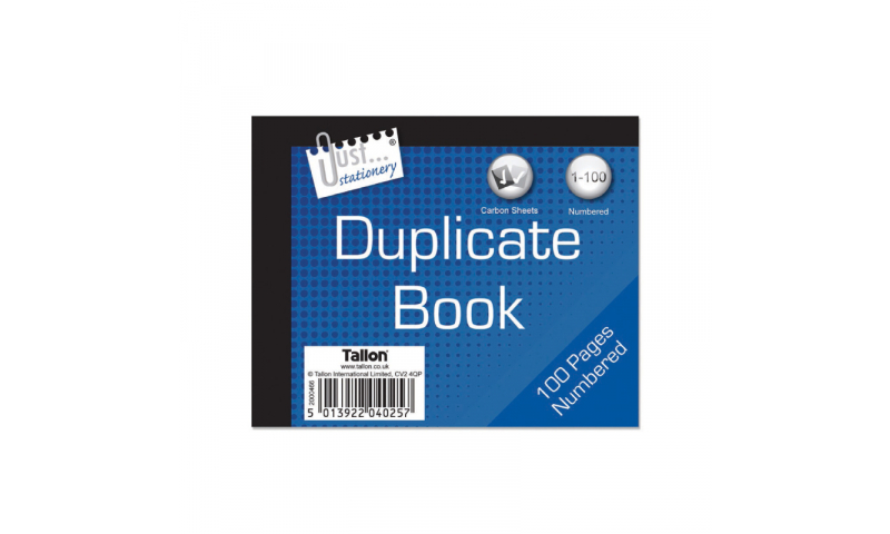 Just Stationery Duplicate Book 5x4" 1-80 includes 2 carbon sheets (New Lower Price for 2022)