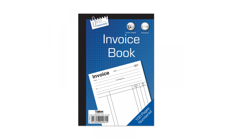 Just Stationery Duplicate Invoice Book 8 x 5” 80 Pages (New Lower Price for 2022)