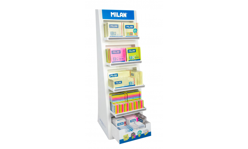 Milan Slimline Sticky Note Counter Display, filled with stock