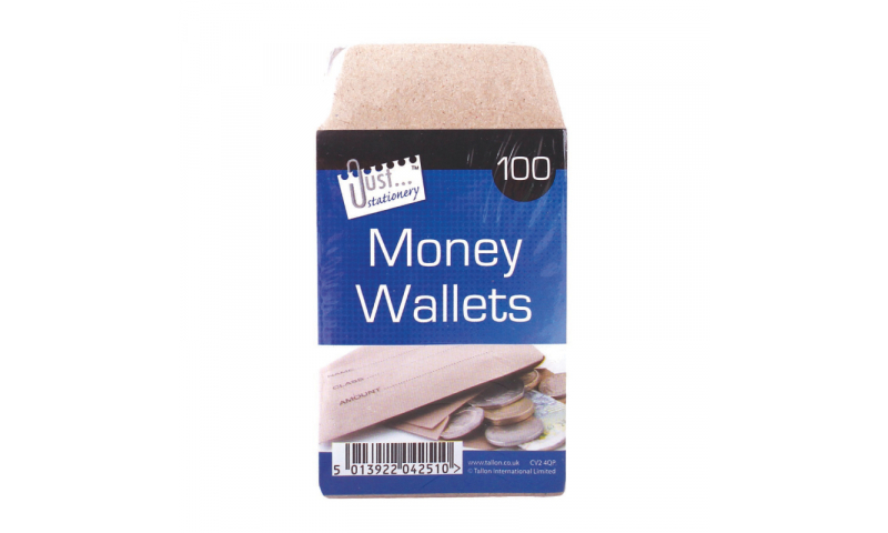 Just Stationery Money Wallet / Wage envelopes 70x 105mm Pack of 80