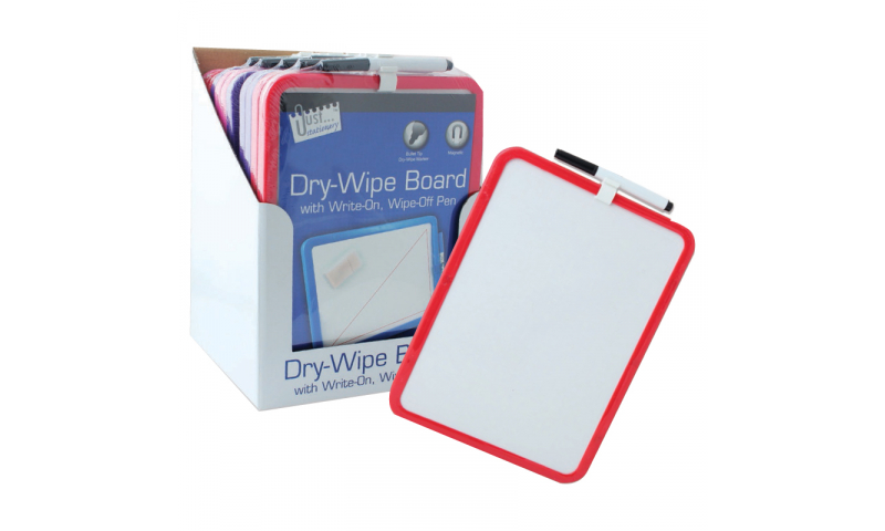 Just Stationery Dry Wipe Board A4, Magnetic Backing with marker