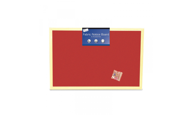 Just Stationery Notice Board, Fabric 400 x 600mm, 3 Asstd