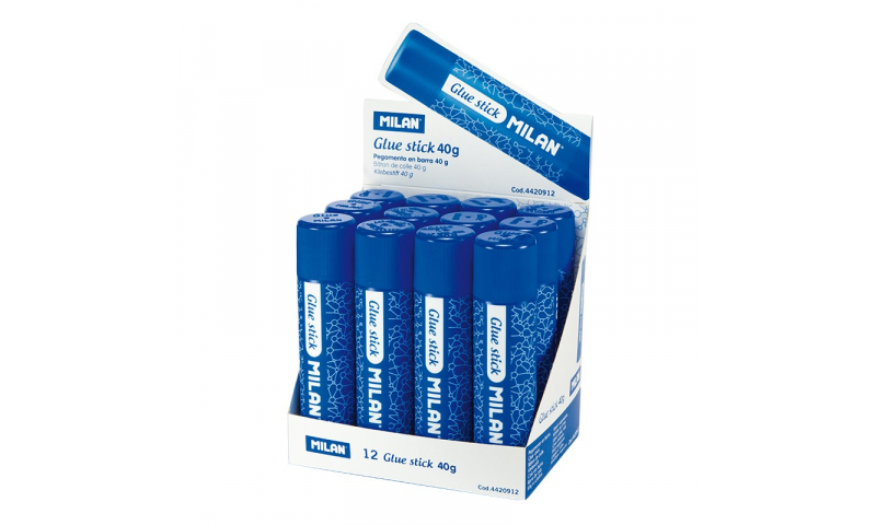 Milan Twist-Up Glue Stick, Solvent FREE, Large 40g. (New Lower price for 2022)