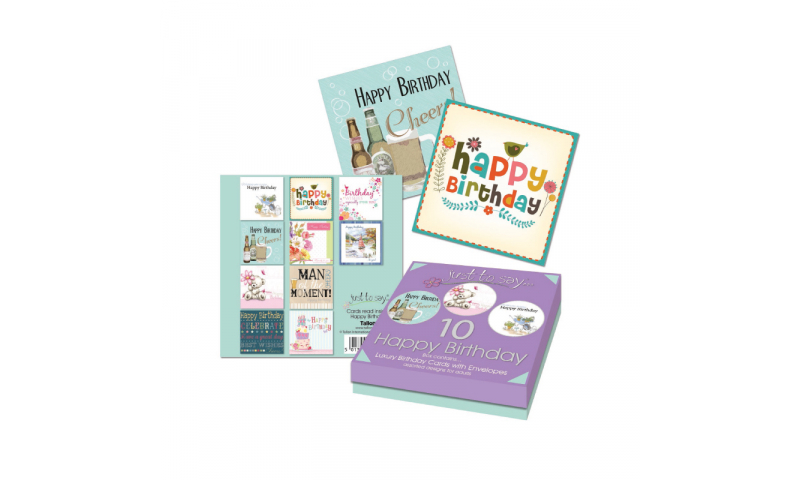 Just to Say Birthday Cards, Pack of 8 adult Assorted, In Pres Box.