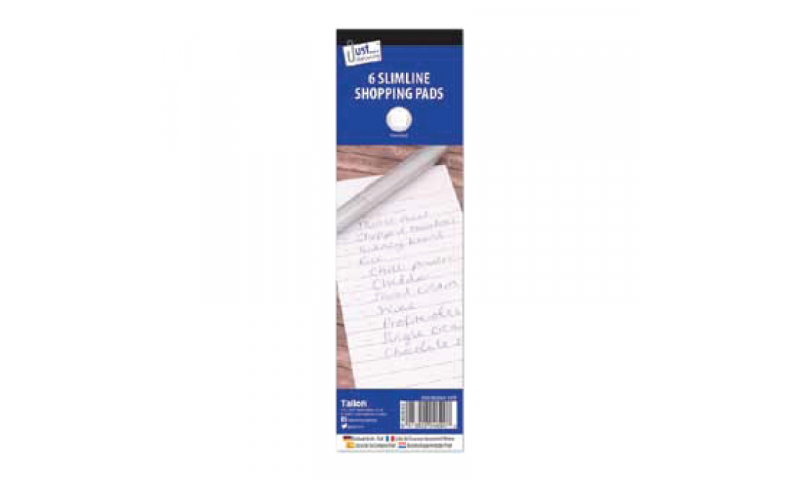 Just Stationery Slimline Shopping Pads, 6pk (New Lower Price for 2022)