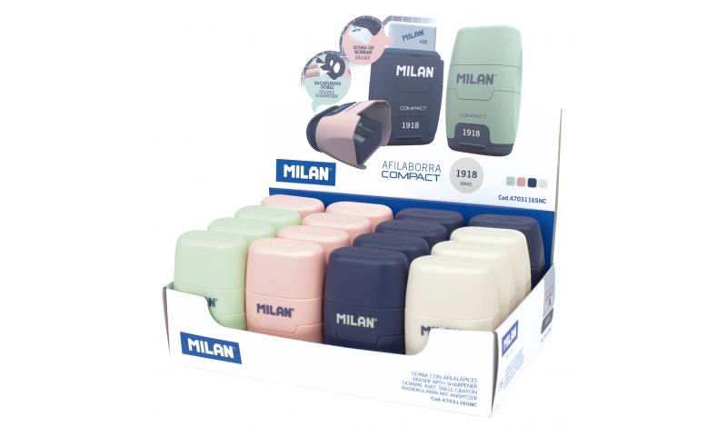 Mlan Compact 1918 collection Sharpeneraser, 4 assorted.  Due Feb 2023.