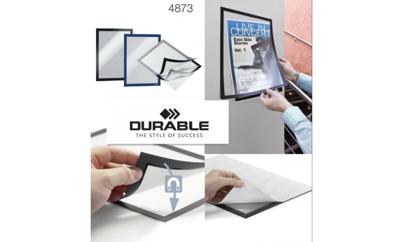 Durable DURAFRAME Self Adhesive A3, Magnetic Frame, Pack of 2, 3 colour options
