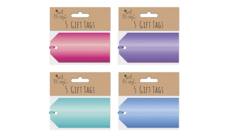 Just to Say Foil Gift Tags with Ribbon, 5pk, 4 Asstd