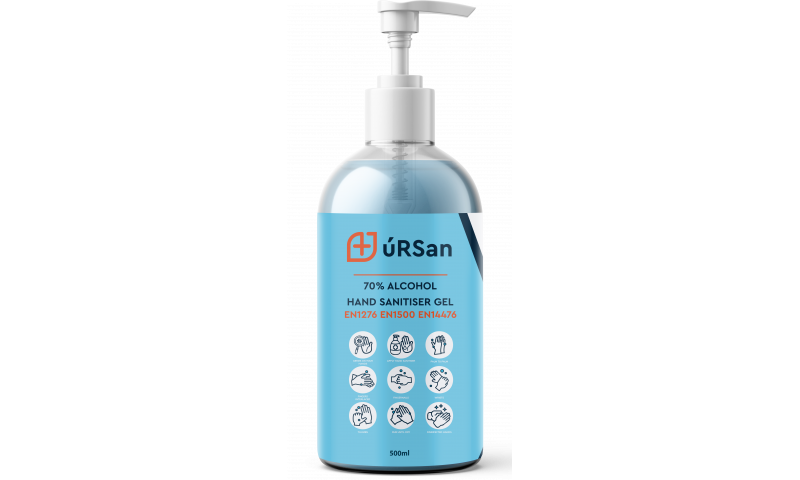 úRSan 500ml Alcohol Gel Hand Sanitiser Pump 70% Alc. PCS 101065