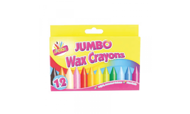 ArtBox Jumbo Wax Crayons 12 Asstd, Hangpacked