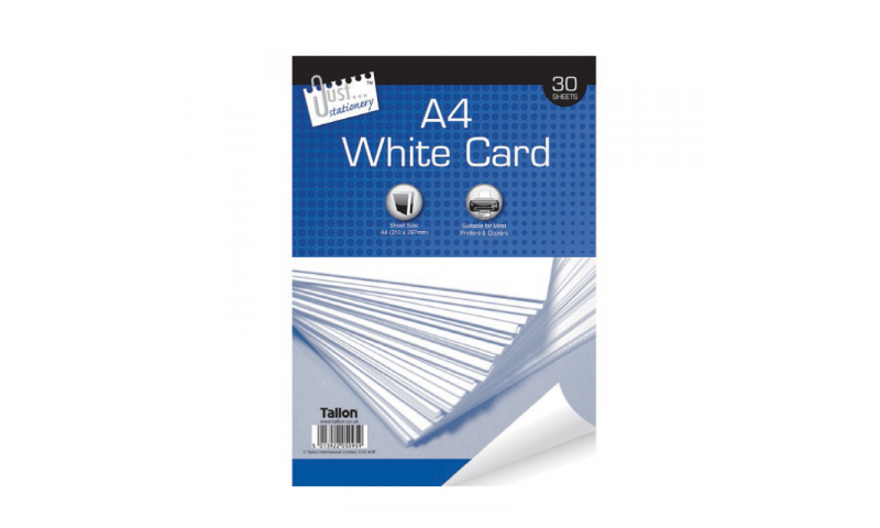 Just Stationery A4 White Card 150g, 30 Sheets