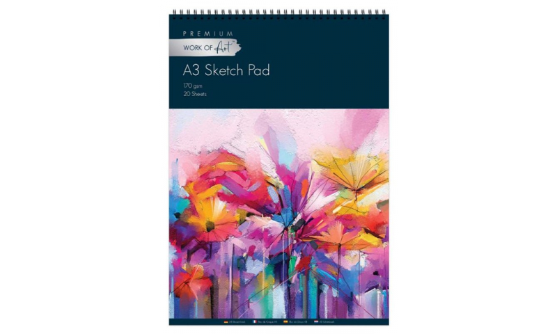 Easynote A3 Artist Sketch Pad, 20 sheet, 170gsm paper.