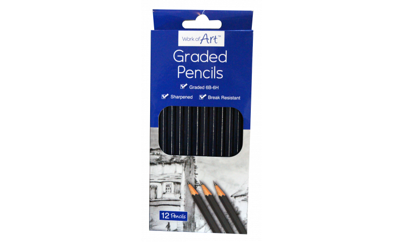 Art Box Graded Pencils 12pk 6B to 6H