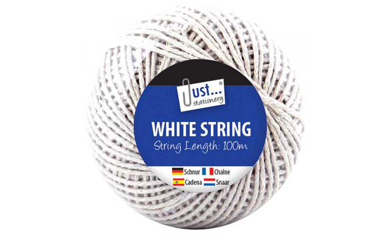 Just Stationery Large, Long Length 100m Ball of White String (New Lower Price for 2022)