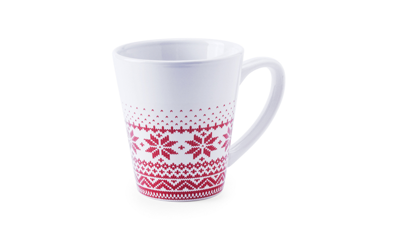 Xmas Snoflake White Ceramic Mug with Festive Design