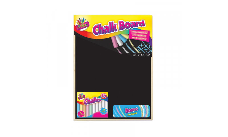 ArtBox Giant Chalk Board with Chalk Eraser 60 x 80cm (New Lower Price for 2022)