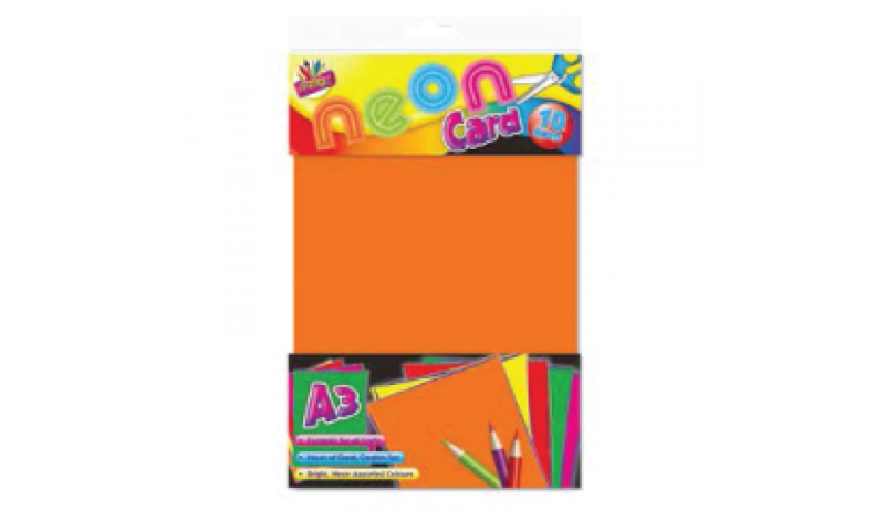 ArtBox Neon Craft Activity Paper, 4 Asstd, A3 10 sheets