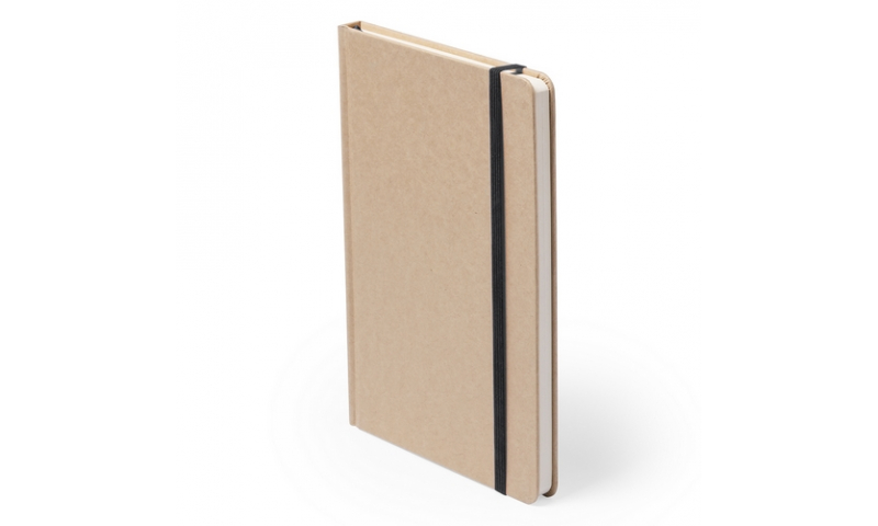 Green Ideas A5 Natural 100% Recycled Elastic Notebook, 100 Plain Pages, Round Corners