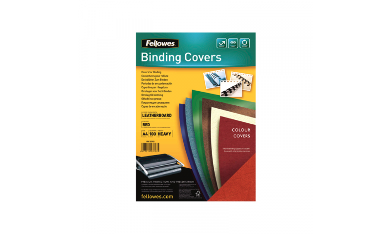 Fellowes A4 Wedgewood Blue Leathergrain FSC Covers - Pack 100 (New Lower Price for 2021)