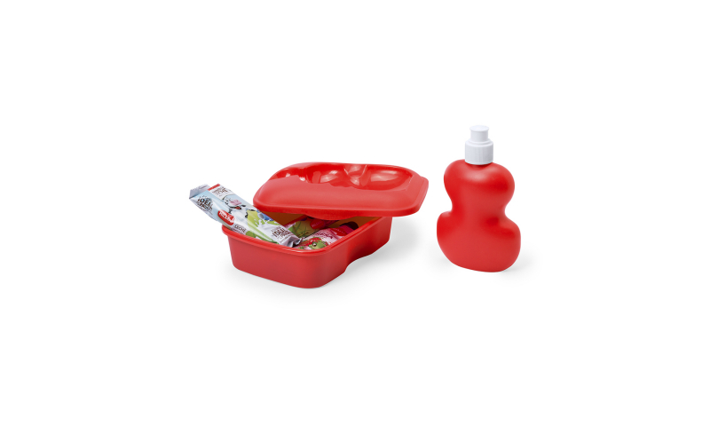 Plastic Lunch Box & Integral Bottle Set, 3 Asstd