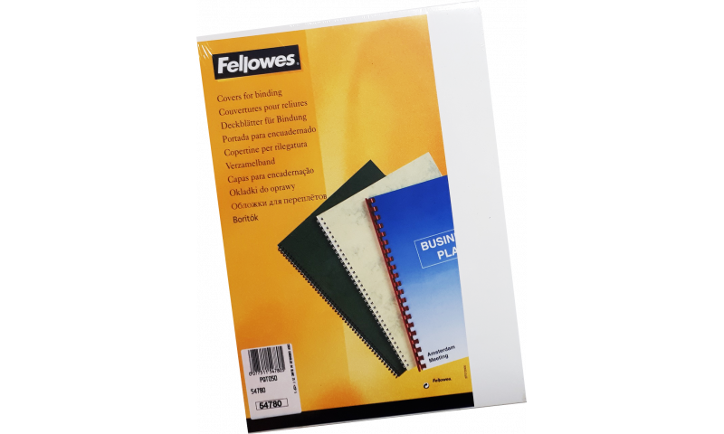 Fellowes A4 Binding Covers White, Pack of 25 Pairs with Front Window Cut