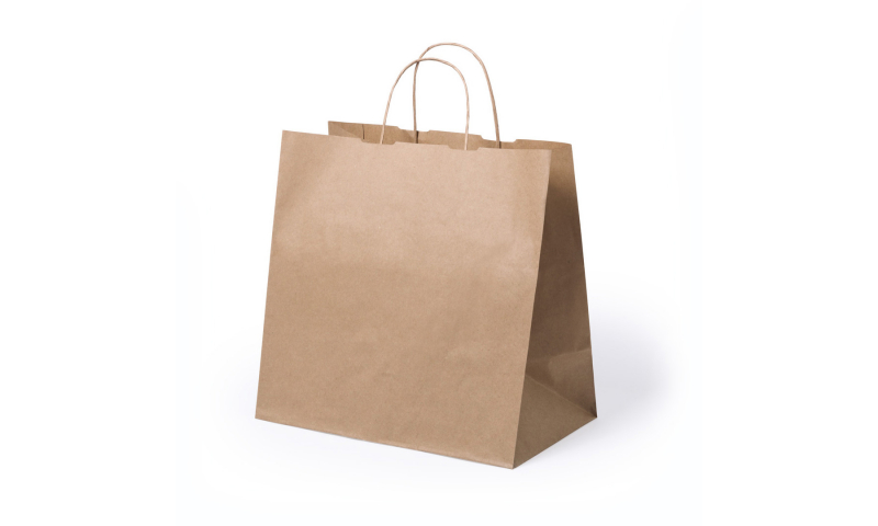 Eco Paper Bag, Rope Handles & Wide Gusset TAKE AWAY, Size: 30 x 29 x 18cm