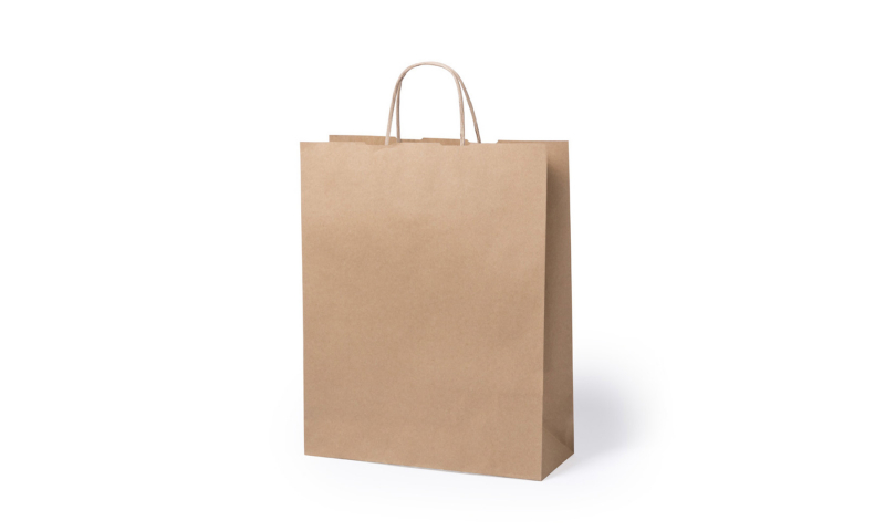 Eco Paper Bag Rope handles & Gusset.  Size: 32 x 40 x 12cm