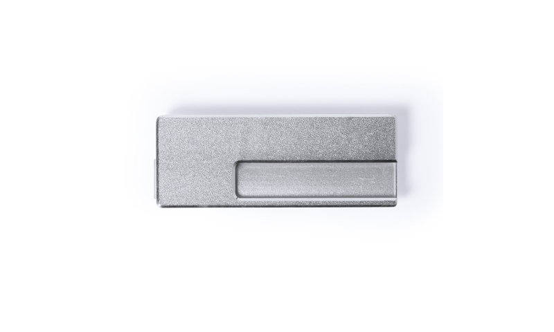 Aluminium Insertable Name badge 7 x 2.7cm. Clip & Slide Fitting on Back