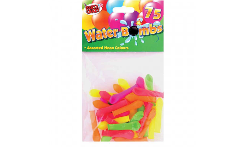 Party Crazy Water Bomb Balloons, Pack of 75, Neon Colours