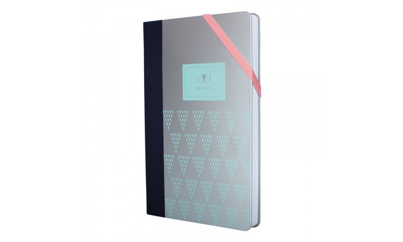 Milan Notebook A5 Silver Diamond, Ruled, White Paper