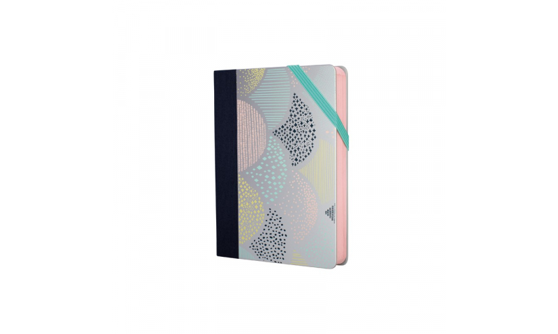 Milan Pocket Notebook Silver Pattern, Dotted White Paper