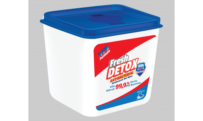 Detox Antibacterial Wipes - Bucket of 400