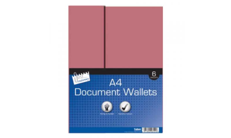 Just Stationery Card Document Wallets, 6 Pack Asstd