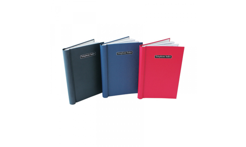 Just Stationery A5 Telephone Index Book with wiro binding, 4 Asstd.