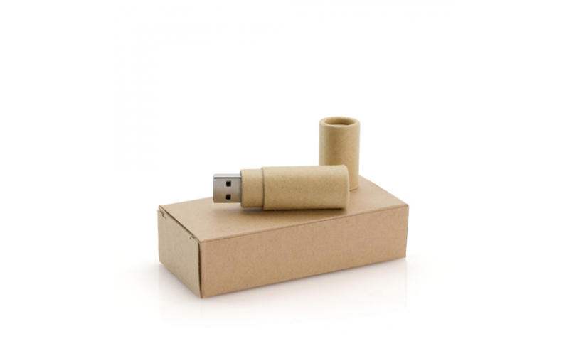 Ëynsteyn Recycled Cardboard Tubular USB Memory Stick in Recycled Box, 16gb