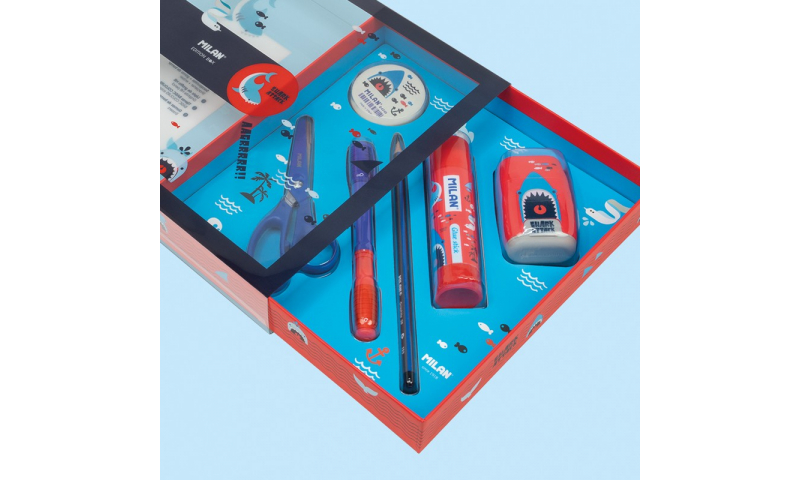 MILAN Gift box Set of Stationery, Shark Attack, 6 Piece. (New Lower Price for 2022)