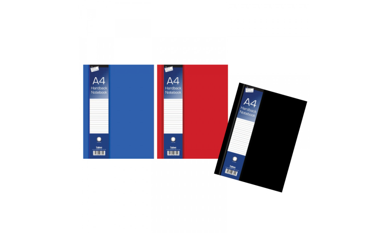 Just Stationery A5 Hardback Ruled Notebook, 3 Asstd Colours