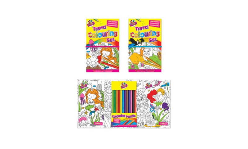 Art Box Childrens Travel Colouring set with 12 Pencils