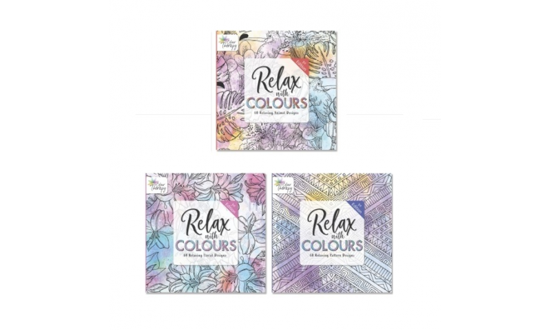 Colour Therapy Adult Colouring Books. 3 Asstd Series 1