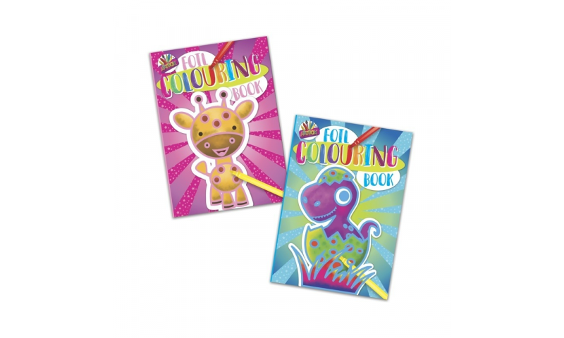 Foil Colouring Book for Kids, A4, 2 Asstd