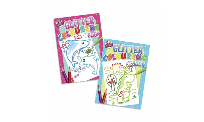 Glitter Colouring Book for Kids, A4, 2 Asstd