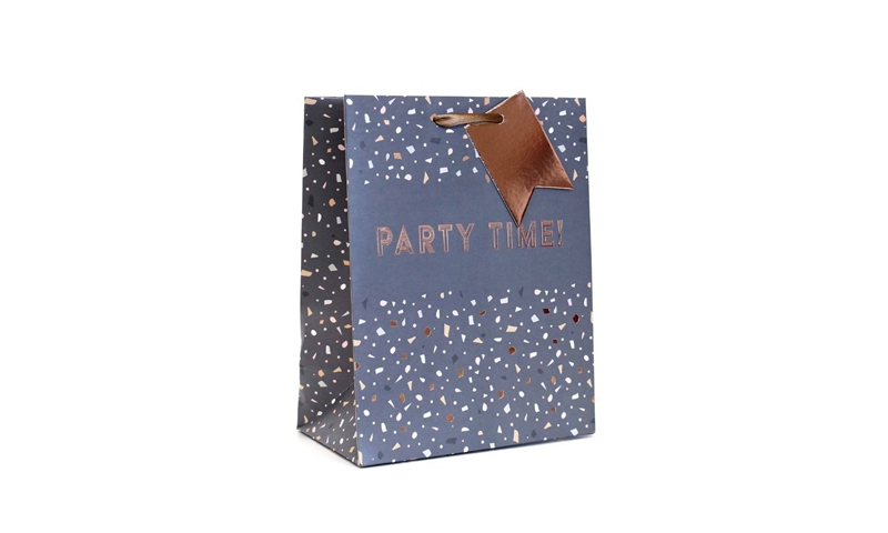 Just to Say Party Time Medium Gift Bag, with shaped foil tag.