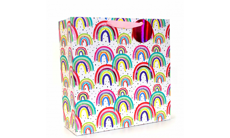 Just to Say Rainbows Square Large Gift Bags, Shaped Gift Tag.